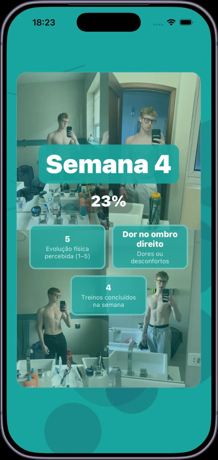 Relembre cada Semana - Revise semanas anteriores e veja sua evolução no Inspire